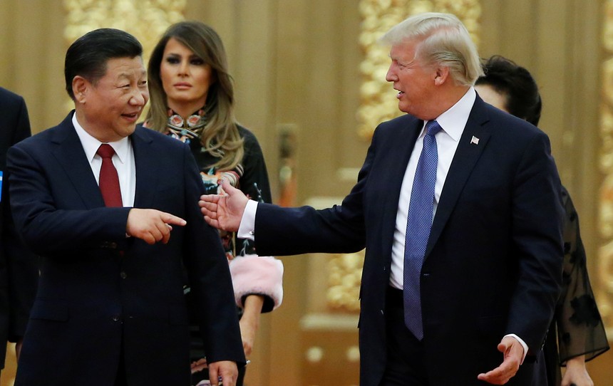 Chủ tịch Trung Quốc Tập Cận Bình và Tổng thống Mỹ Donald Trump. Ảnh: Reuters.