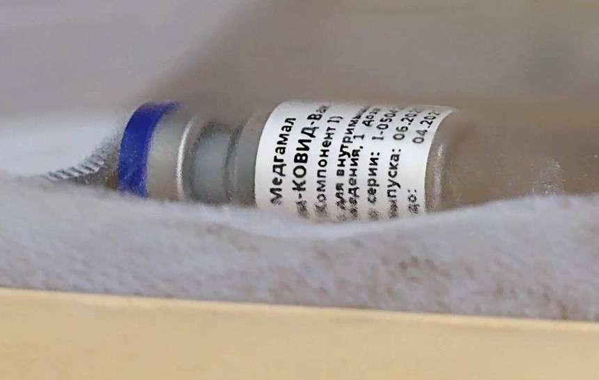 Vắc-xin phòng ngừa Covid-19 của Nga. Ảnh: Bộ Quốc phòng Nga.