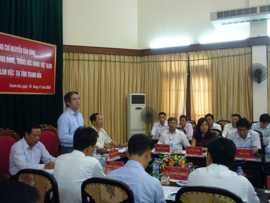 Thống đốc Ngân hàng Nhà nước Nguyễn Văn Bình làm việc với tỉnh Thanh Hóa