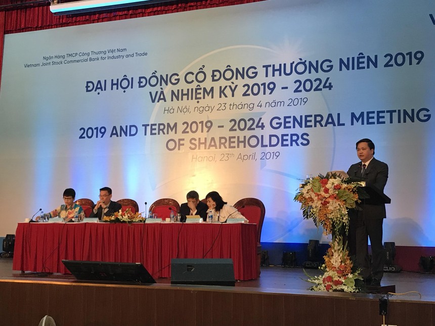 Ông Lê Đức Thọ, Chủ tịch HĐQT VietinBank phát biểu tại ĐHĐCĐ thường niên 2019 và nhiệm kỳ 2019 - 2024 