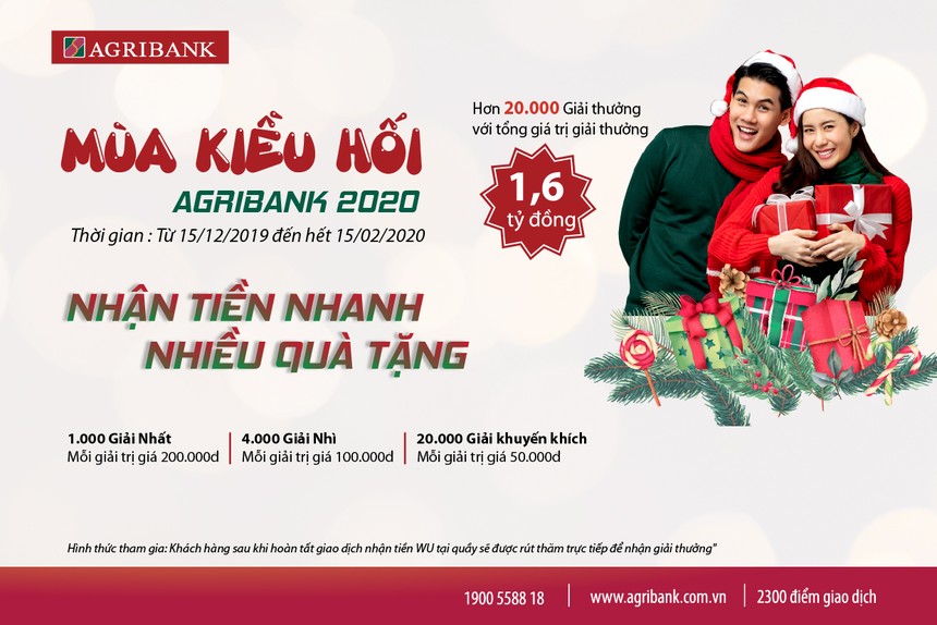 Mùa kiều hối Agribank 2020 “Nhận tiền nhanh - Nhiều quà tặng” 