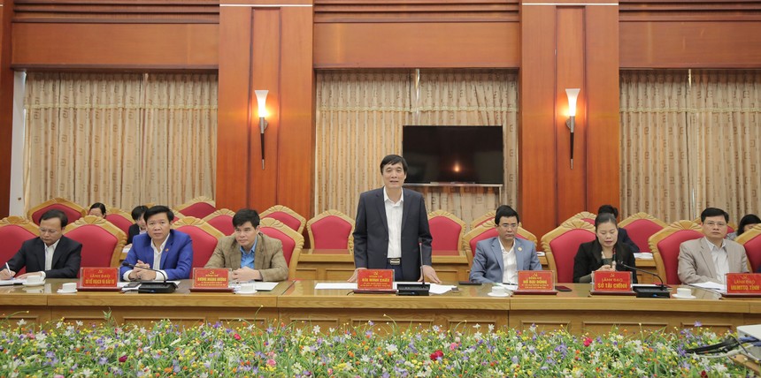 Bí thư Tỉnh ủy tỉnh Phú Thọ, Bùi Minh Châu phát biểu tại buổi làm việc 