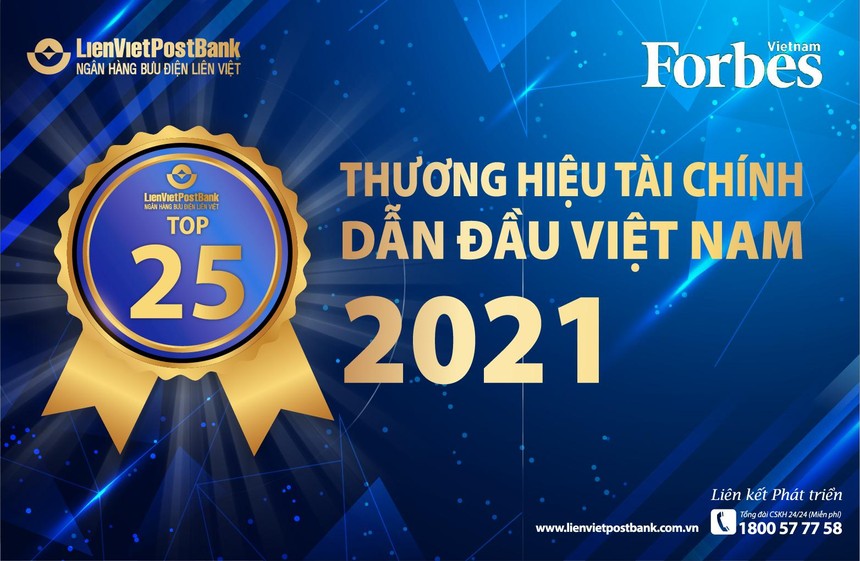 LienVietPostBank lọt Top 25 Thương hiệu Tài chính dẫn đầu năm 2021