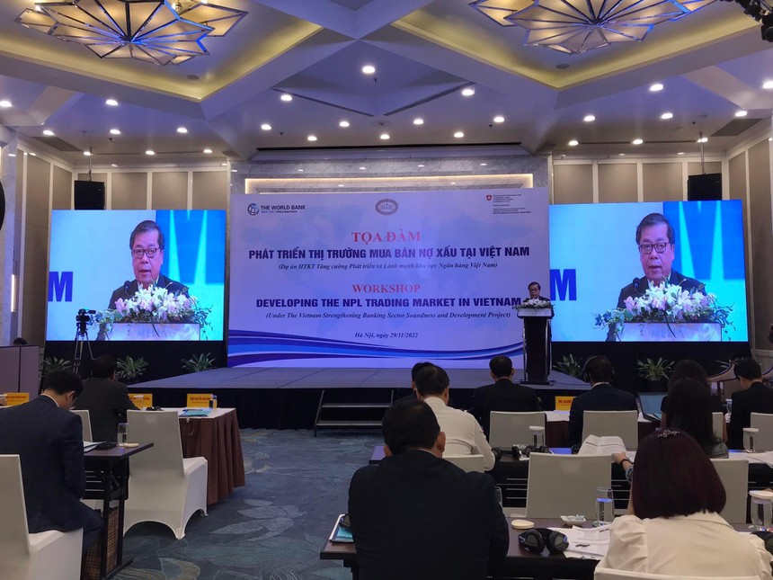 Ông Nguyễn Kim Anh, Phó Thống đốc Ngân hàng Nhà nước Việt Nam phát biểu tại sự kiện