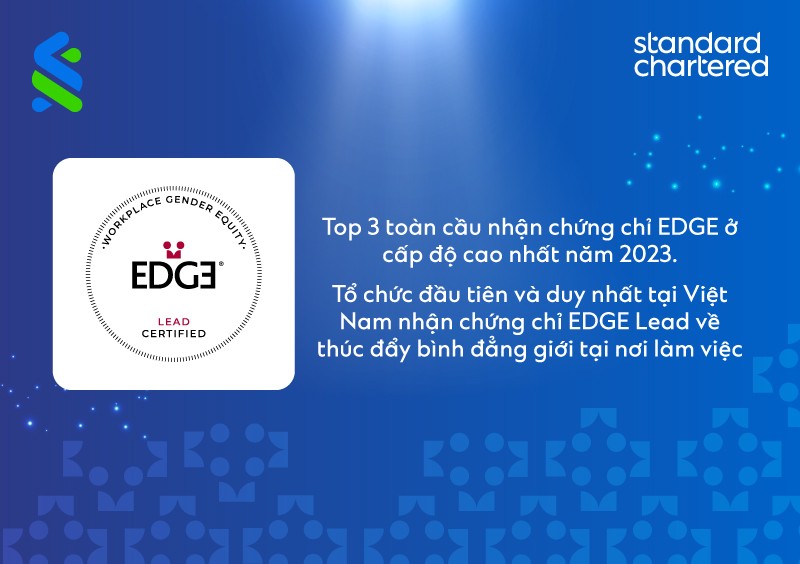 Standard Chartered: Ngân hàng đầu tiên tại Việt Nam nhận chứng chỉ EDGE LEAD