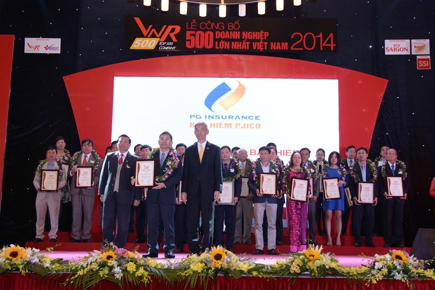 Sáng nay (27/1), PJICO được trao chứng nhận Top 500 doanh nghiệp lớn nhất Việt Nam năm 2014