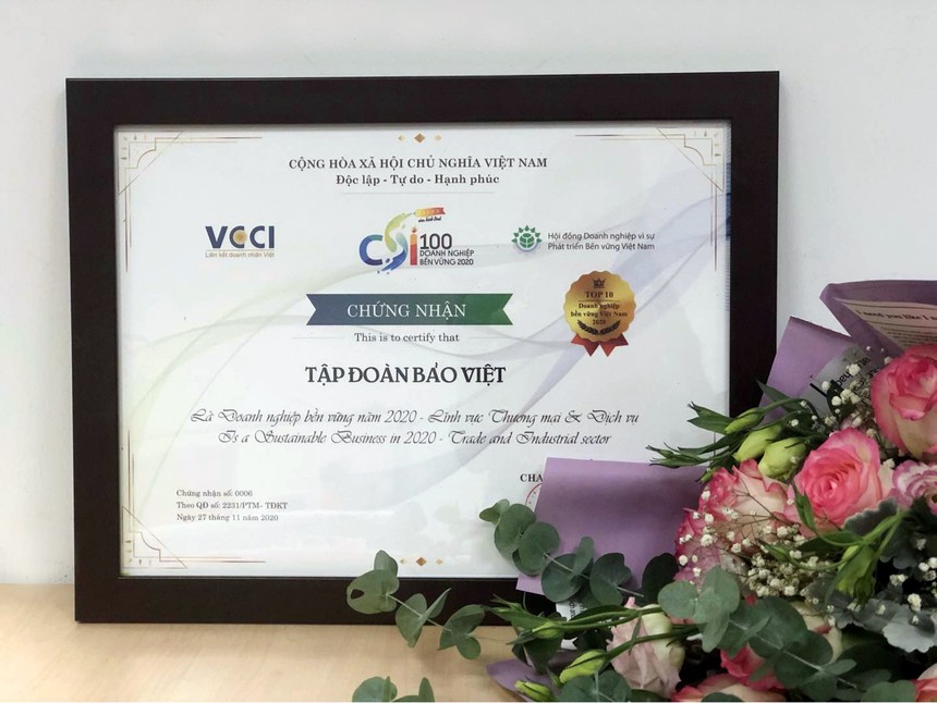 Tập đoàn Bảo Việt 5 năm liên tiếp đạt Top 10 doanh nghiệp bền vững nhất Việt Nam 