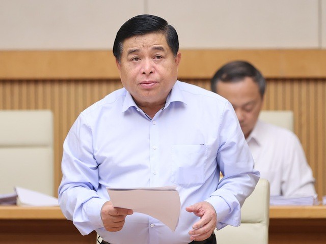 Bộ trưởng Bộ Kế hoạch và Đầu tư Nguyễn Chí Dũng phát biểu tại phiên họp Chính phủ thường kỳ tháng 9/2023