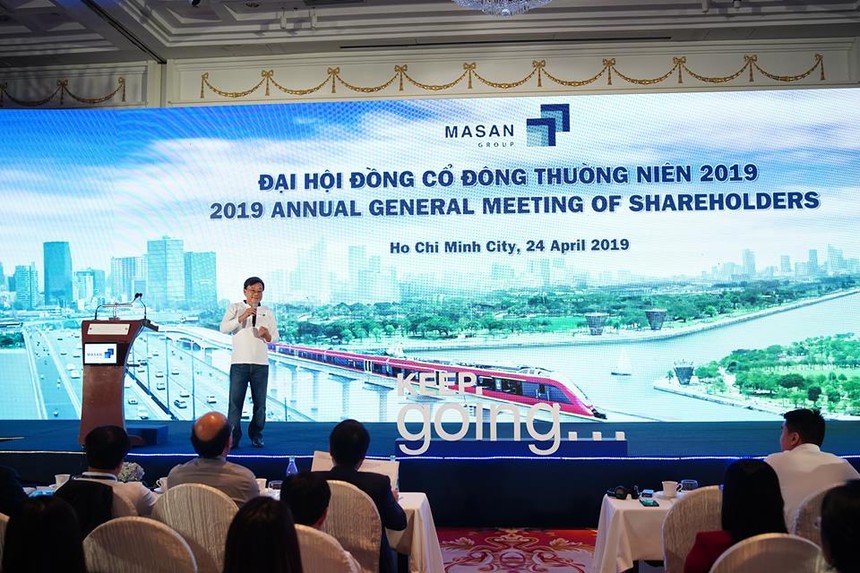 Ông Nguyễn Đăng Quang, Chủ tịch HĐQT Masan Group báo cáo tại Đại hội
