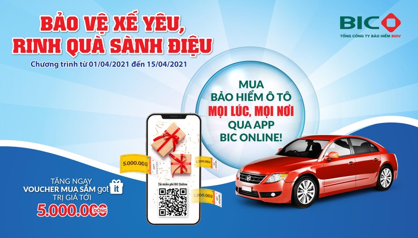 BIC bán bảo hiểm vật chất ô tô qua ứng dụng Online
