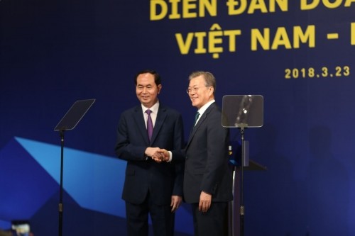 Chủ tịch nước Trần Đại Quang và Tổng thống Moon Jae In
