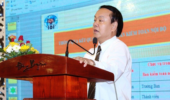 Ông Lê Thanh Thuấn, Chủ tịch HĐQT IDI tại đại hội thường niên 2019. 