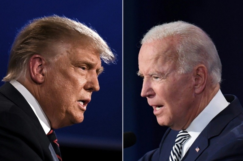 Donald Trump (trái) và Joe Biden có màn đấu khẩu gay gắt kéo dài 90 phút vào tối ngày 29/9. Ảnh: AFP