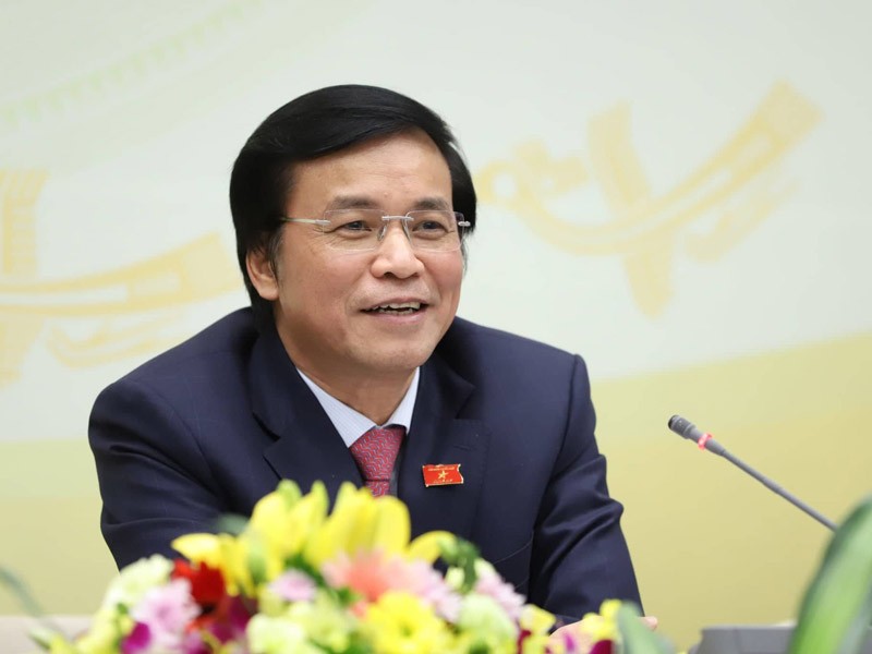 Tổng thư ký Quốc hội, Chủ nhiệm Văn phòng Quốc hội Nguyễn Hạnh Phúc chủ trì họp báo - (Ảnh VC)