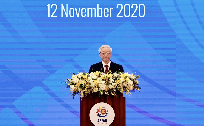 Tổng Bí thư, Chủ tịch nước Nguyễn Phú Trọng phát biểu tại lễ khai mạc Hội nghị Cấp cao ASEAN 37 (Ảnh: Đức Thanh)
