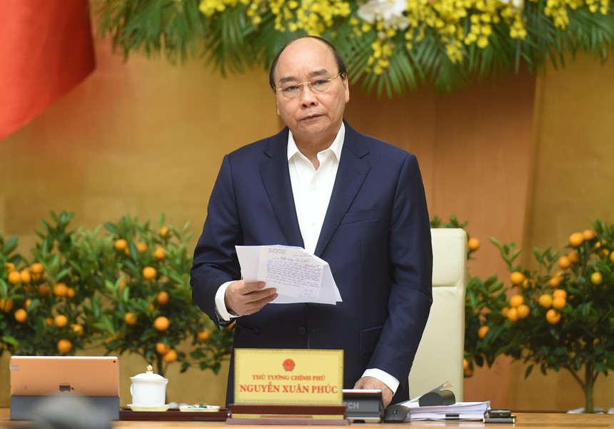 Thủ tướng Chính phủ Nguyễn Xuân Phúc chủ trì phiên họp Chính phủ thường kỳ tháng 1/2021 (Ảnh: VGP)