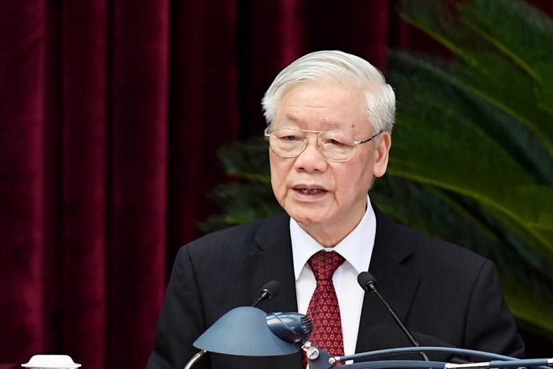 Tổng bí thư, Chủ tịch nước Nguyễn Phú Trọng phát biểu bế mạc Hội nghị.