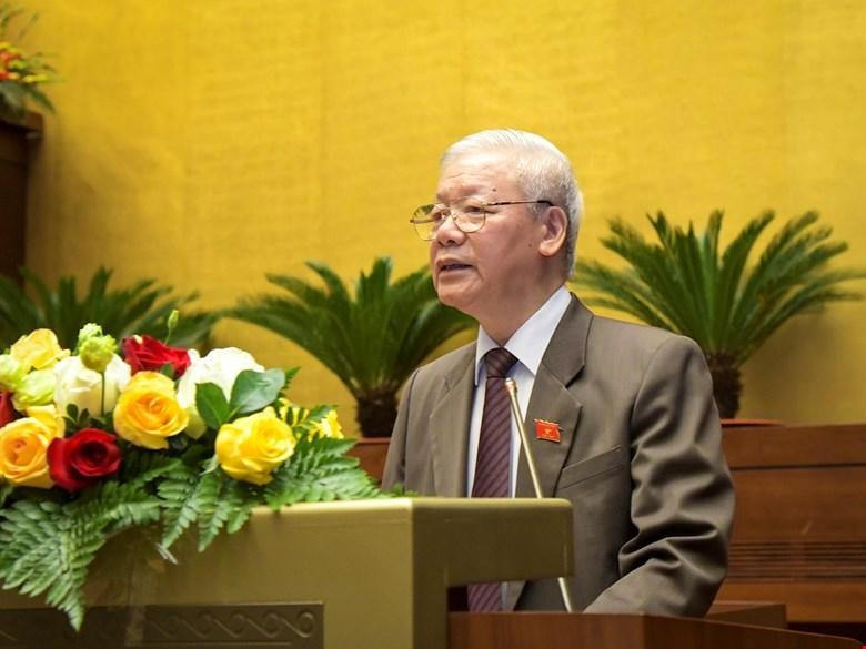Tổng Bí thư, Chủ tịch nước Nguyễn Phú Trọng trong một phiên họp Quốc hội (Ảnh Quochoi.vn).