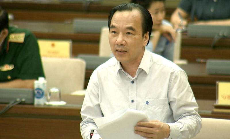 Phó chủ tịch Uỷ ban Trung ương MTTQ Việt Nam Ngô Sách Thực báo cáo về kết quả công tác triển khai bầu cử (Ảnh Quochoi.vn)