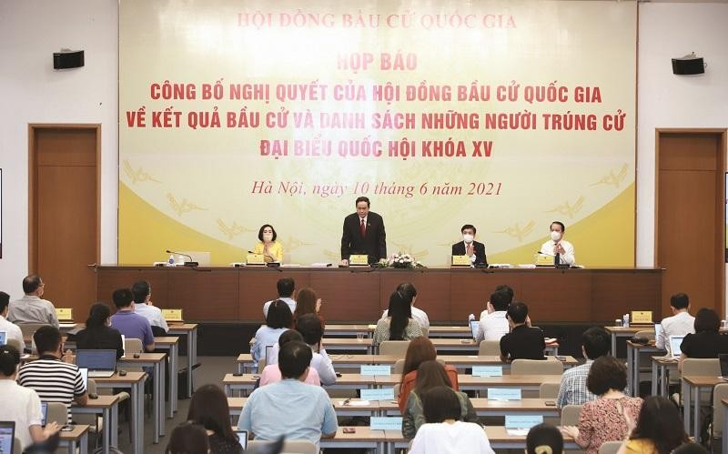 Hội đồng Bầu cử quốc gia tổ chức họp báo công bố kết quả bầu cử và danh sách những người trúng cử ĐBQH khóa XV.
