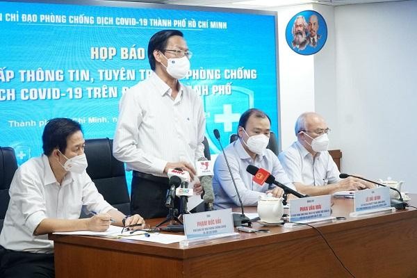 Ông Phan Văn Mãi, Chủ tịch UBND TP.HCM thông tin tại buổi họp báo chiều 13/9.