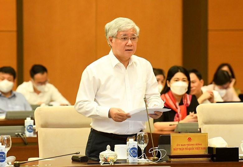 Chủ tịch Ủy ban Trung ương MTTQ Việt Nam Đỗ Văn Chiến báo cáo Uỷ ban Thường vụ Quốc hội sáng 11/10.