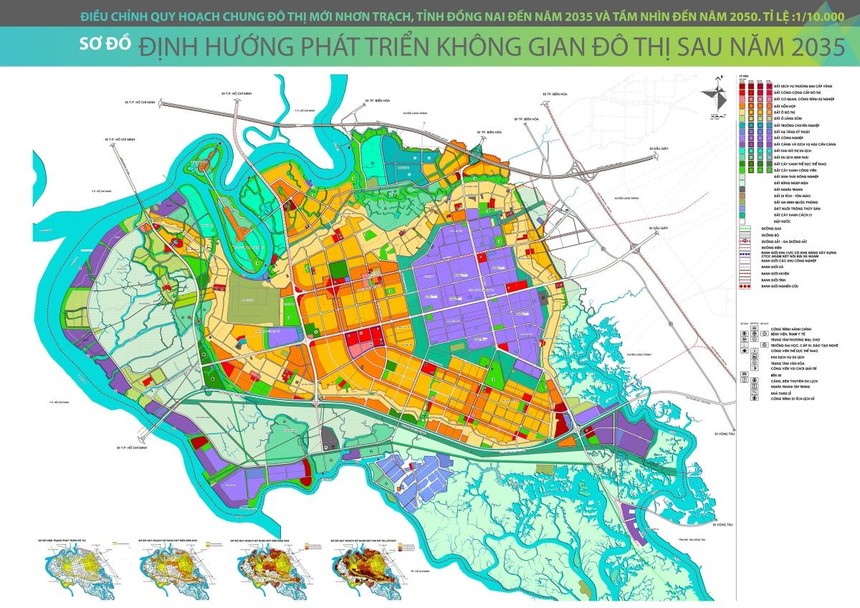 Sơ đồ quy hoạch Khu đô thị mới Nhơn Trạch tỷ lệ 1/10.000.