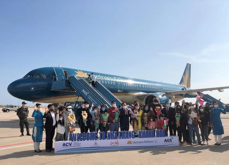 Một chuyến bay chặng Hà Nội - Nha Trang được Vietnam Airlines thực hiện trong dịp Tết Nguyên đán. 