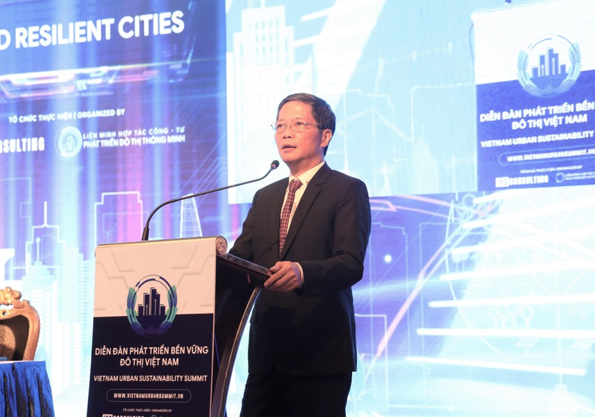 Trưởng ban Kinh tế Trung ương Trần Tuấn Anh phát biểu tổng kết Diễn đàn Phát triển bền vững đô thị Việt Nam 2022 