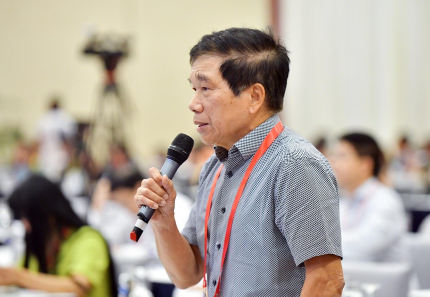 Ông Nguyễn Quốc Hiệp,Chủ tịch Hiệp hội Các nhà thầu xây dựng Việt Nam phát biểu tại Diễn đàn Kinh tế - Xã hội Việt Nam 2022.