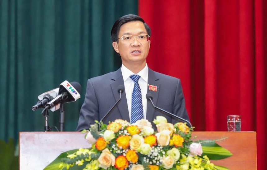 Ông Phạm Văn Lập, Chủ tịch HĐND thành phố Hải Phòng phát biểu tại Kỳ họp