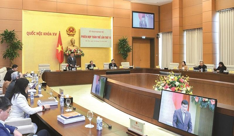 Chủ nhiệm Ủy ban Kinh tế của Quốc hội Vũ Hồng Thanh phát biểu tại phiên thẩm tra 