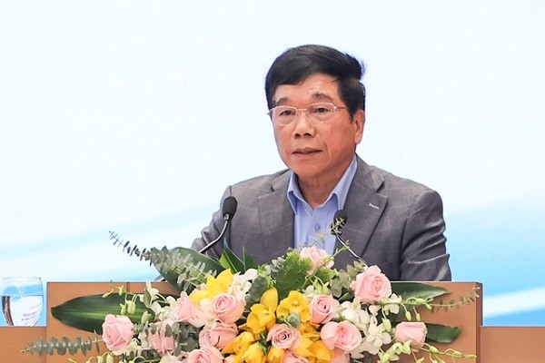 Ông Nguyễn Quốc Hiệp, Chủ tịch HĐQT kiêm Tổng giám đốc Công ty GP.INVEST chia sẻ tại Hội nghị. (Ảnh: VGP)