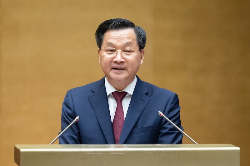 Phó thủ tướng Lê Minh Khái trình bày báo cáo - (Ảnh: Duy Linh). 