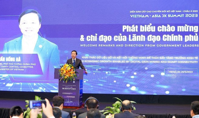 Phó thủ tướng Trần Hồng Hà phát biểu chỉ đạo tại Diễn đàn cấp cao Chuyển đổi số Việt Nam - Châu Á 2023 (Vietnam - ASIA DX Summit 2023).