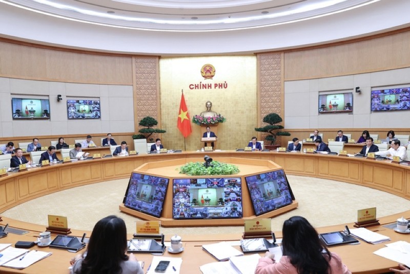 Thủ tướng Chính phủ chủ trì Hội nghị trực tuyến Chính phủ với các địa phương về tình hình kinh tế - xã hội hồi đầu tháng 4/2023 (Ảnh VGP)