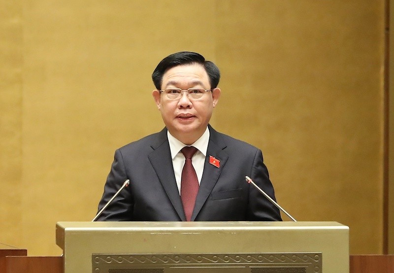 Chủ tịch Quốc hội Vương Đình Huệ phát biểu khai mạc hoạt động chất vấn (Ảnh: Duy Linh) 