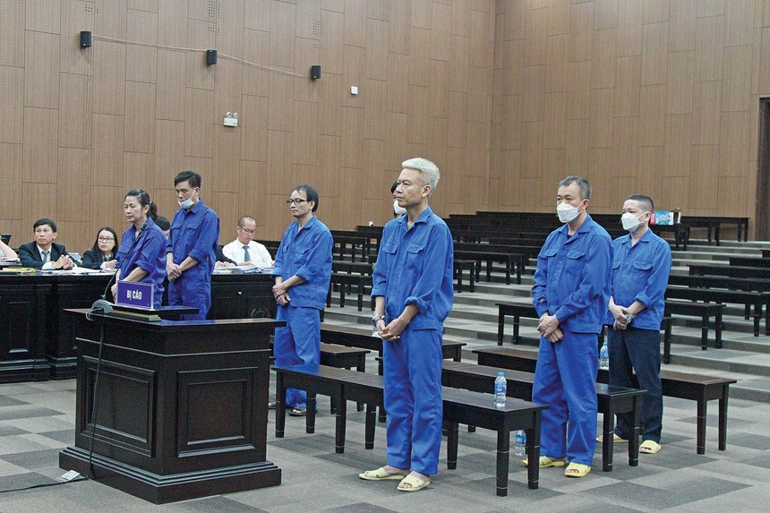 Các bị cáo trong phiên xét xử