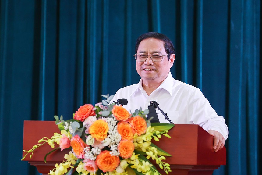 Thủ tướng Phạm Minh Chính làm việc với Hội Nhà báo Việt Nam nhân kỷ niệm 98 năm Ngày Báo chí cách mạng Việt Nam (Ảnh: Nhật Bắc)