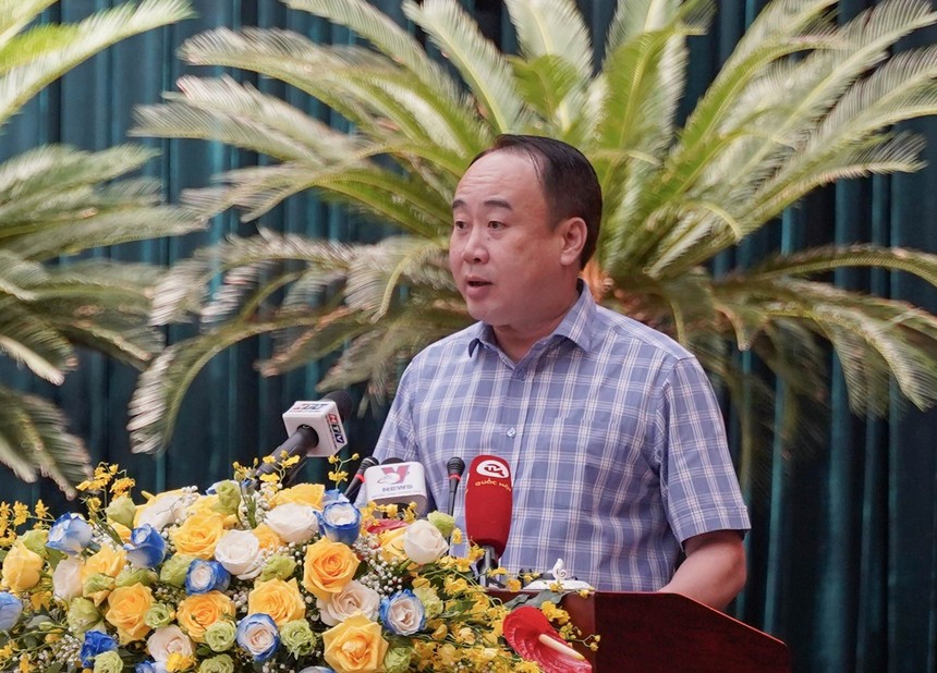 Ông Nguyễn Sỹ Hiệp, Phó Chủ nhiệm Văn phòng Chính phủ đã công bố quyết định 850/QĐ-TTg của Thủ tướng về việc thành lập Ban Chỉ đạo triển khai thực hiện Nghị quyết số 98. Ảnh: Thuận Văn