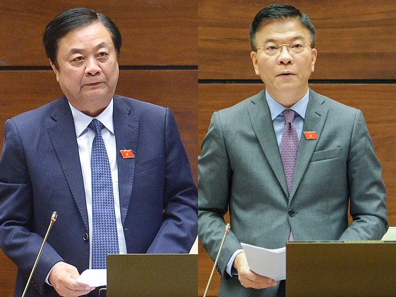 Bộ trưởng Lê Minh Hoan và Lê Thành Long được chọn trả lời chất vấn tại phiên họp thứ 25 của Ủy ban Thường vụ Quốc hội . 