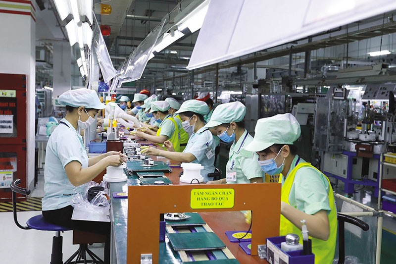 Khu sản xuất của Công ty TNHH Điện tử Foster tại Khu công nghiệp VSIP Bắc Ninh. Ảnh: Đức Thanh 