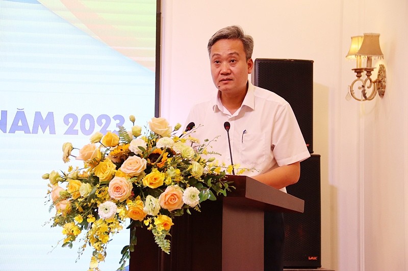 Ông Đỗ Hữu Nhân, Giám đốc Sở Văn hóa Thể thao và Du lịch tỉnh Hưng Yên phát biểu tại Hội nghị.