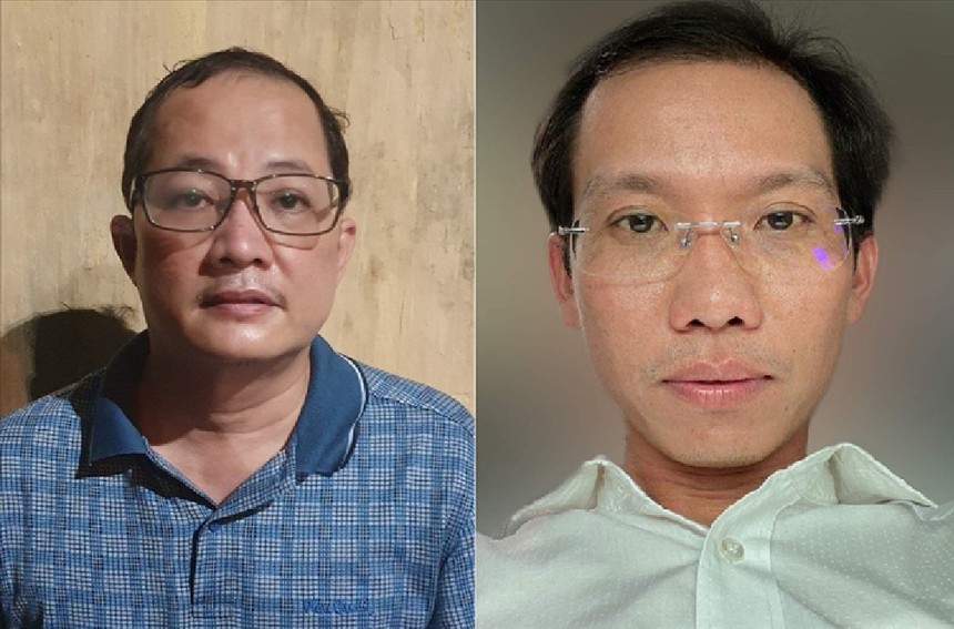 Cựu Giám đốc Bệnh viện TP.Thủ Đức Nguyễn Minh Quân (bên trái) và Nguyễn Văn Lợi. Ảnh: Bộ Công an.