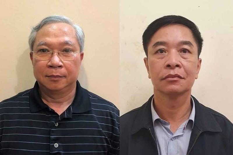 Bị cáo Mai Tuấn Anh (ảnh trái) và Trần Văn Tám bị cáo buộc gây thất thoát hơn 460 tỷ đồng.