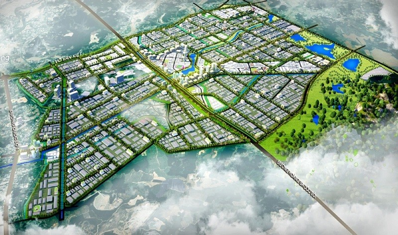 Ảnh phối cảnh quy hoạch phân khu xây dựng tỷ lệ 1/2000 Khu công nghiệp, đô thị, dịch vụ Bình Thanh.
