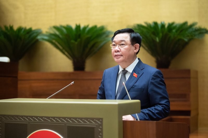 Chủ tịch Quốc hội Vương Đình Huệ phát biểu khai mạc hoạt động chất vấn của Quốc hội. 