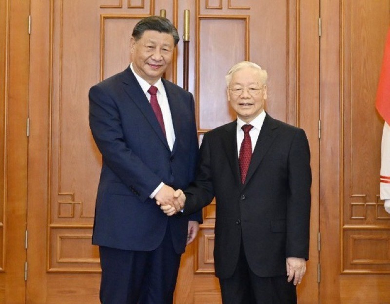 Cả hai nhà lãnh đạo đều nhất trí quan hệ hợp tác Việt Nam - Trung Quốc đã đạt được nhiều tiến triển tích cực, toàn diện. (Ảnh: VGP) 