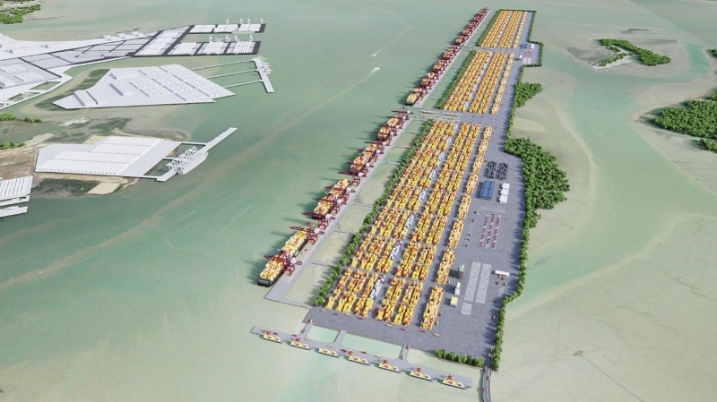 Phối cảnh cảng container trung chuyển quốc tế tại Cần Giờ, TP.HCM.