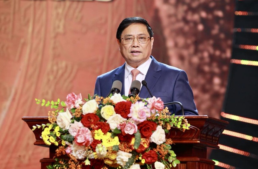 Thủ tướng Chính phủ Phạm Minh Chính phát biểu tại buổi lễ. (Ảnh: Chí Cường)